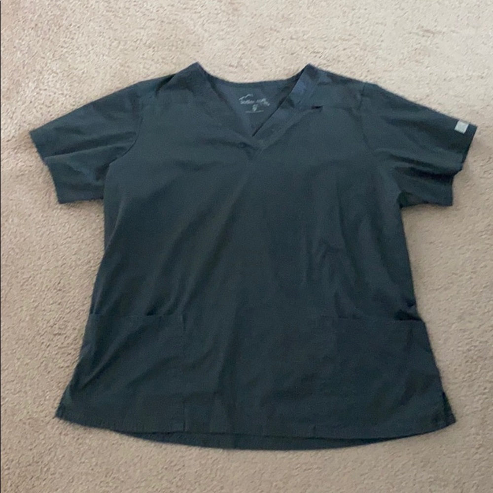 XL Gray Butter-Soft scrub top.